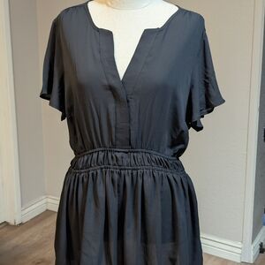 Torrid Black Gathered Waist Blouse